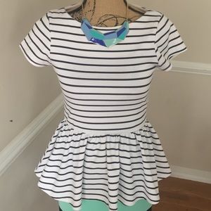Anthro Striped Peplum Top